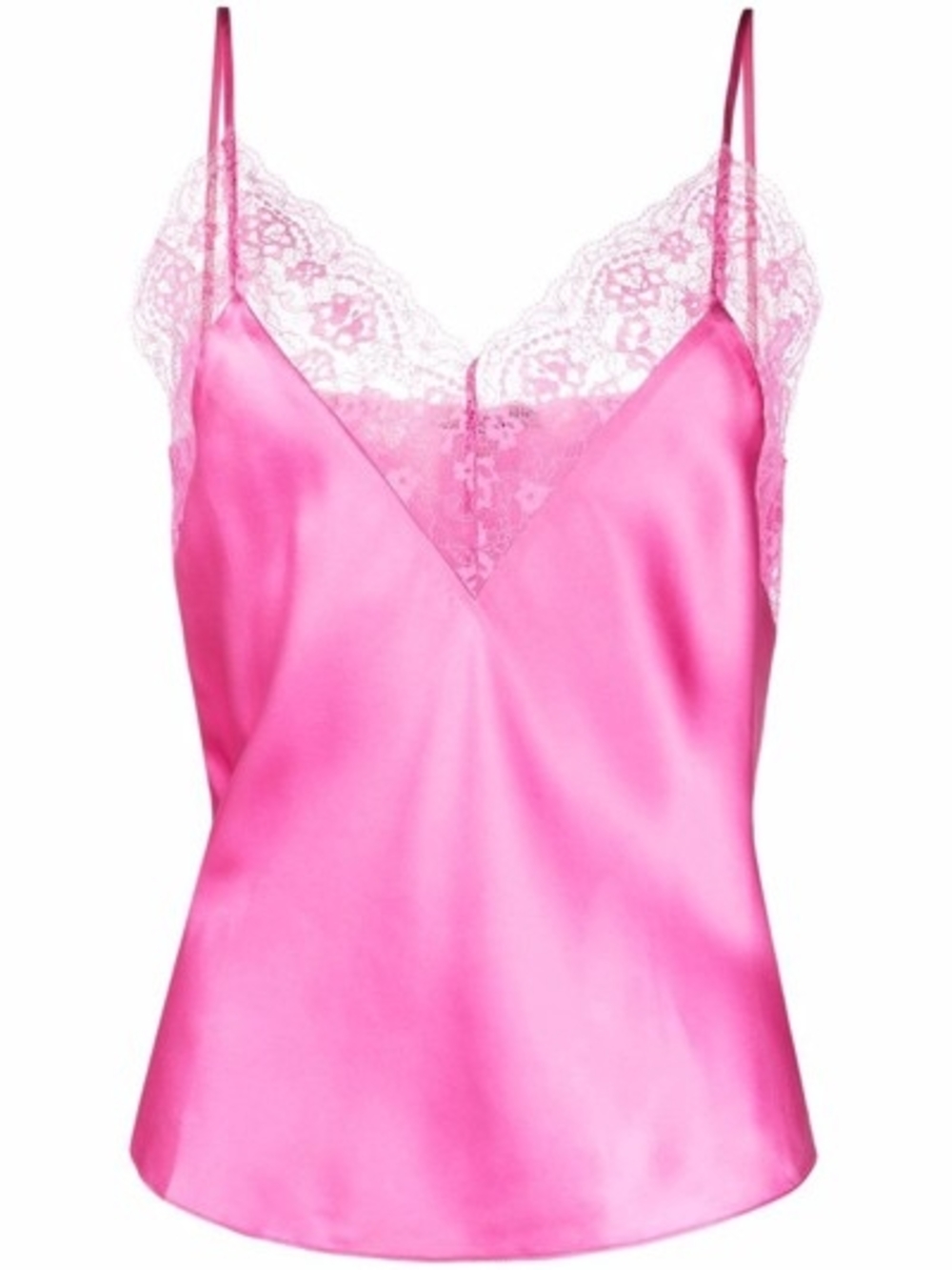 Maje Pink Lace Trim Satin Camisole FR sz 2